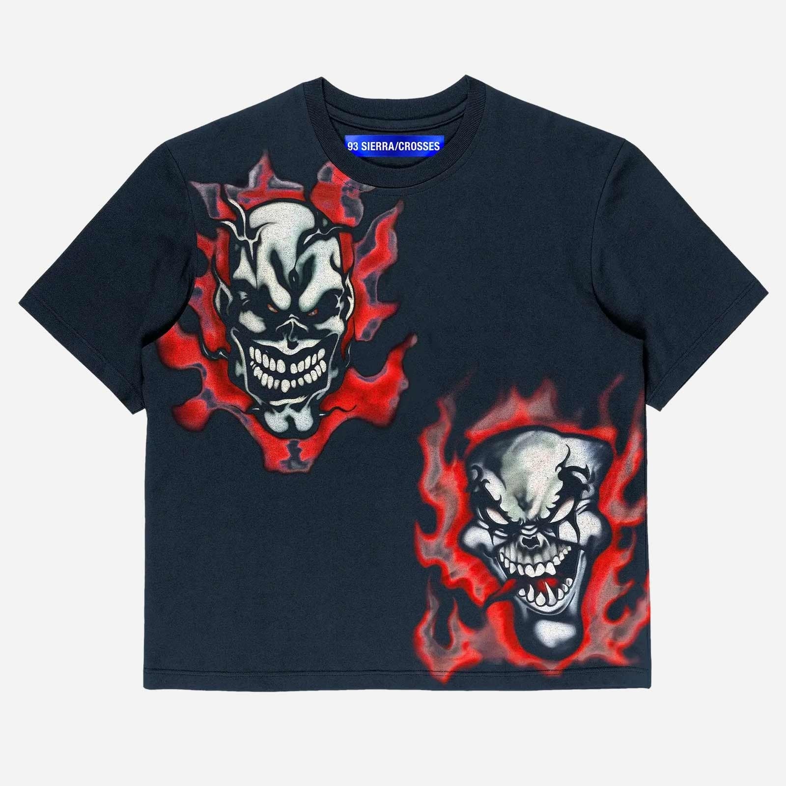 Flaming Faces T shirt FW93SCFFT BLU