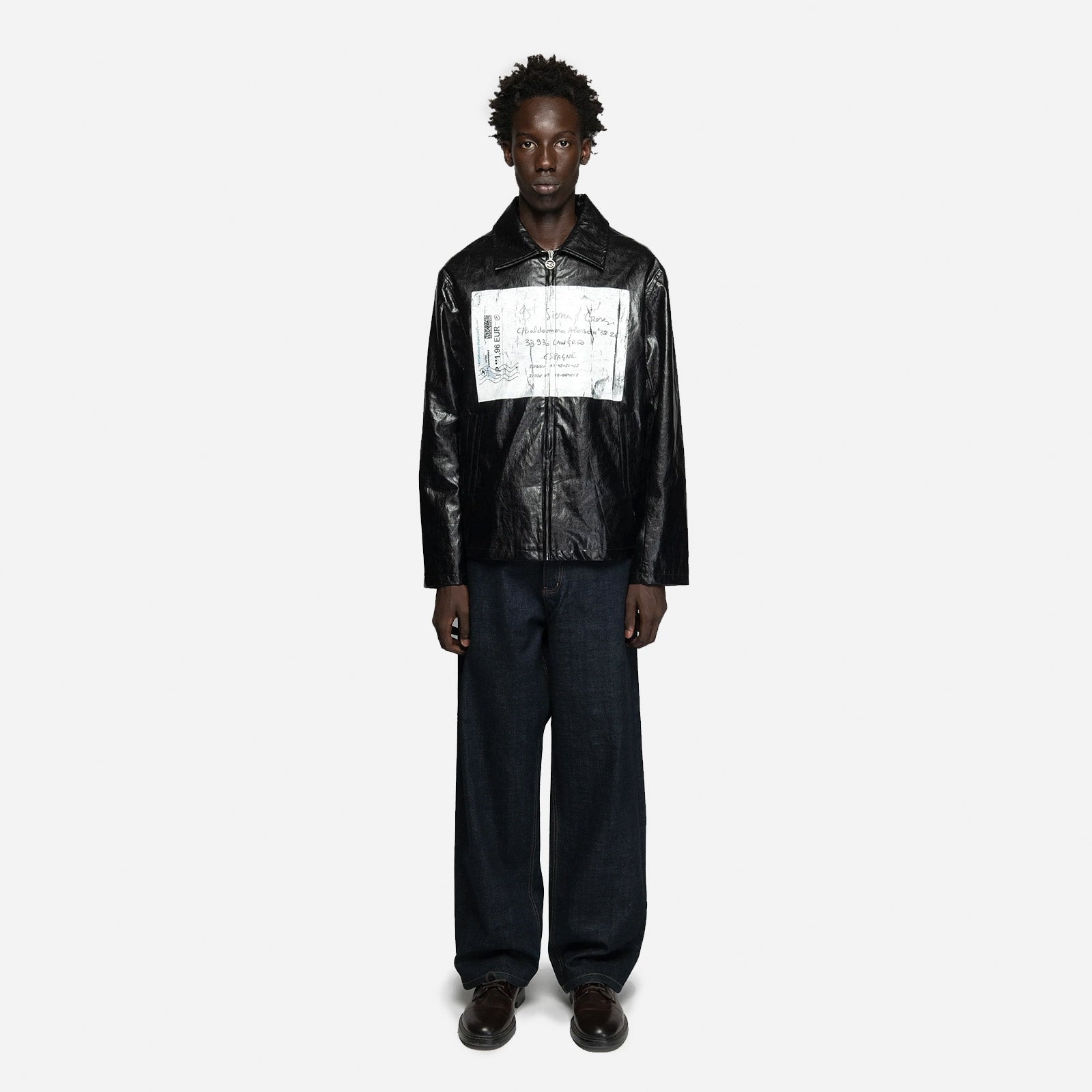Crinckled Letter Jacket FW93SCCLJ BLK