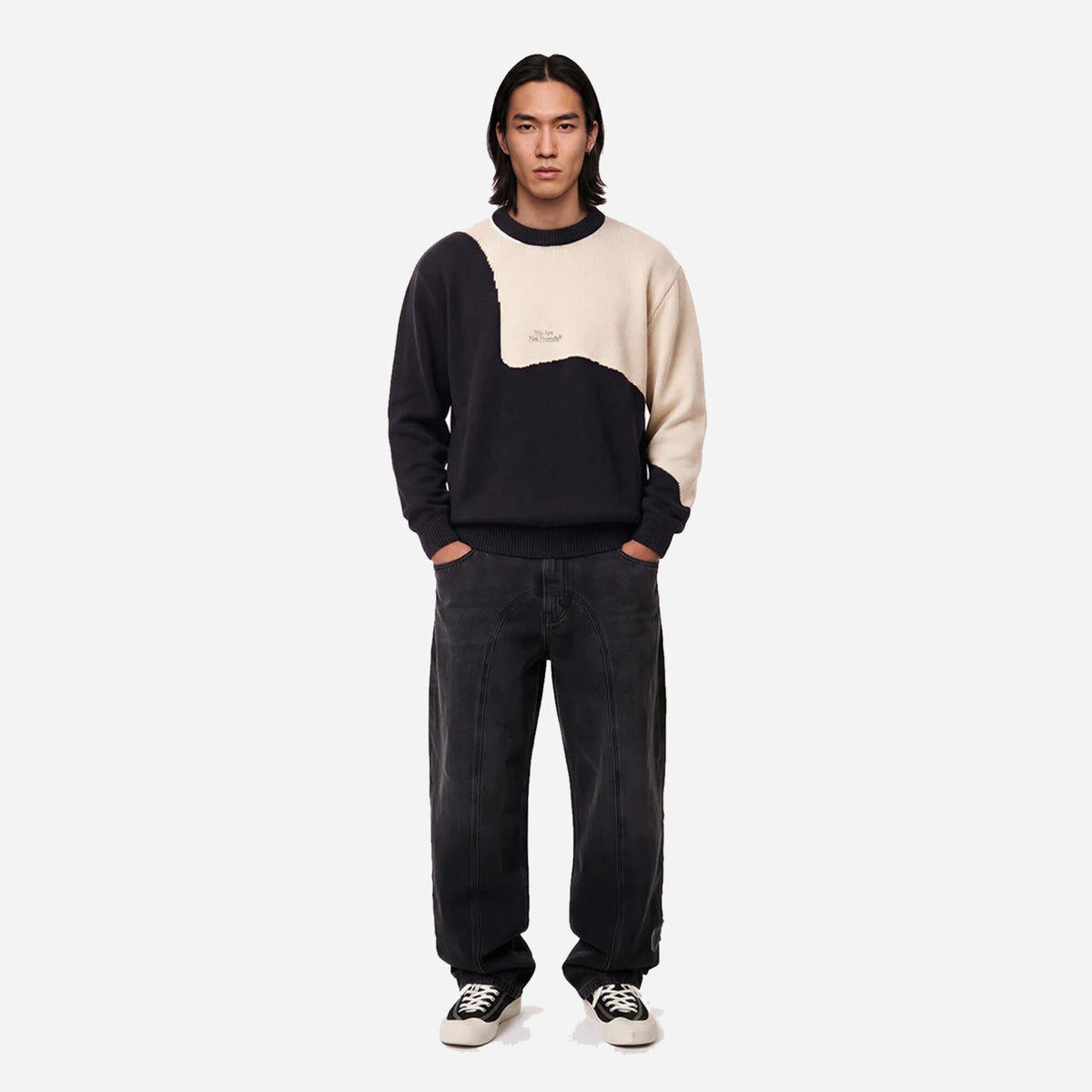 We Are Not Friends Bicolor Flower Sweater WANF-FA2617