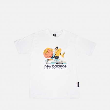 New Balance Hoops Cotton Jersey Short Sleeve T-shirt MT31589WT | 4Elementos