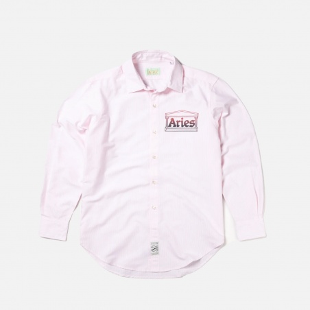Aries Arise Oxford Stripe Shirt STAR40101-PNK | 4Elementos
