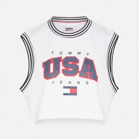 Tommy Jeans Crop USA Basketball Tank DW0DW15304YBR | 4Elementos