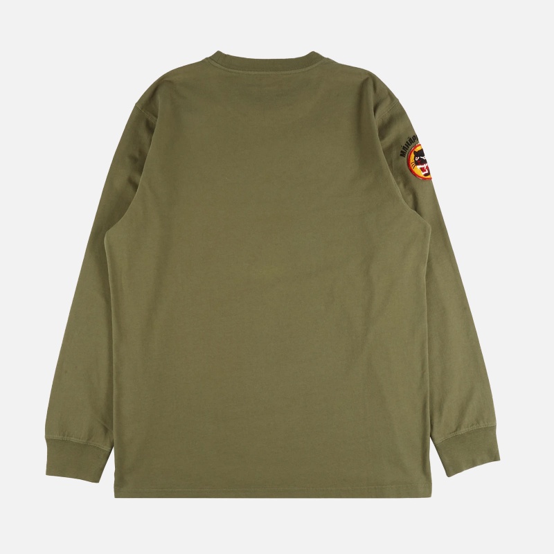 9432 Olive Vintage Panther Patch Crew