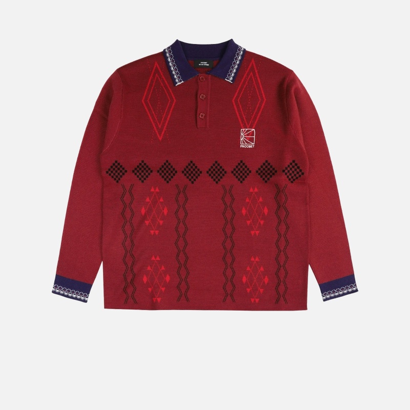 Logo Polo Knit PACC11N004 RED
