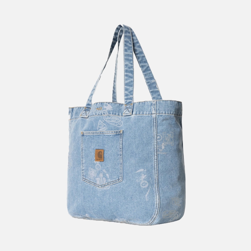 Stamp Tote Bag Denim I0337402LN35