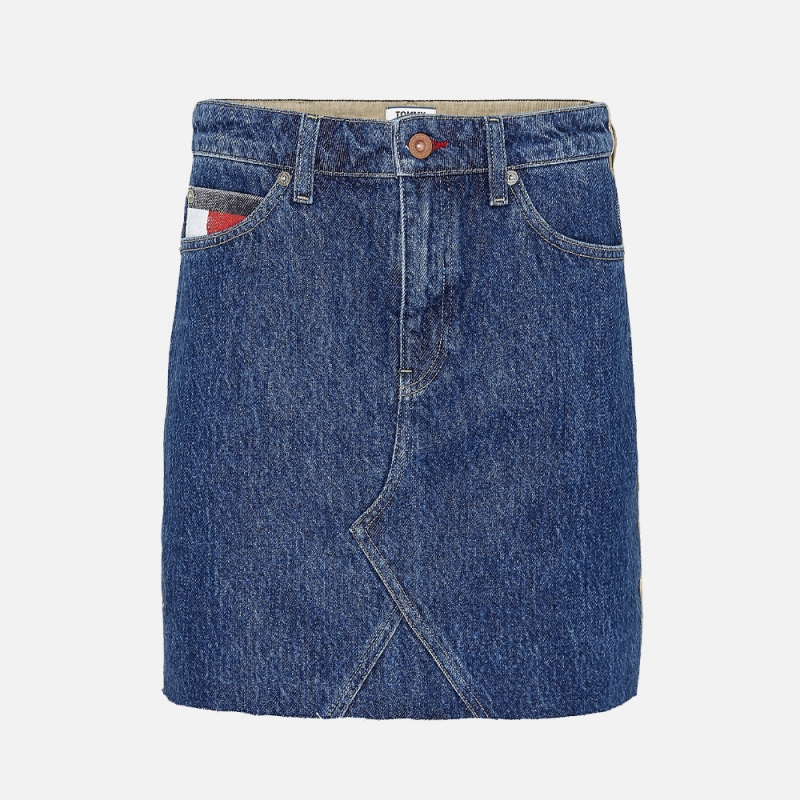 DW0DW077961BK Corduroy Mix Denim Mini Skirt