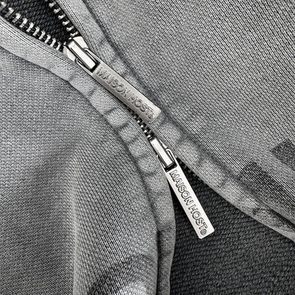 Erode Wave Zipped Hoodie 1DYEDZP LGRY